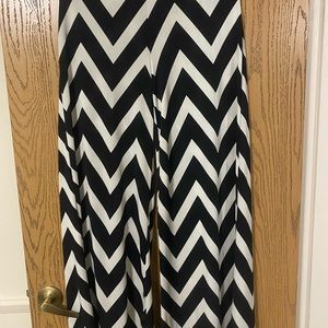 Black & White Palazzo Silk Pants - Medium